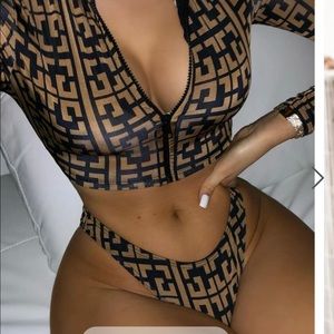 Fashion Nova 3 pc Sunkini set (xl)
